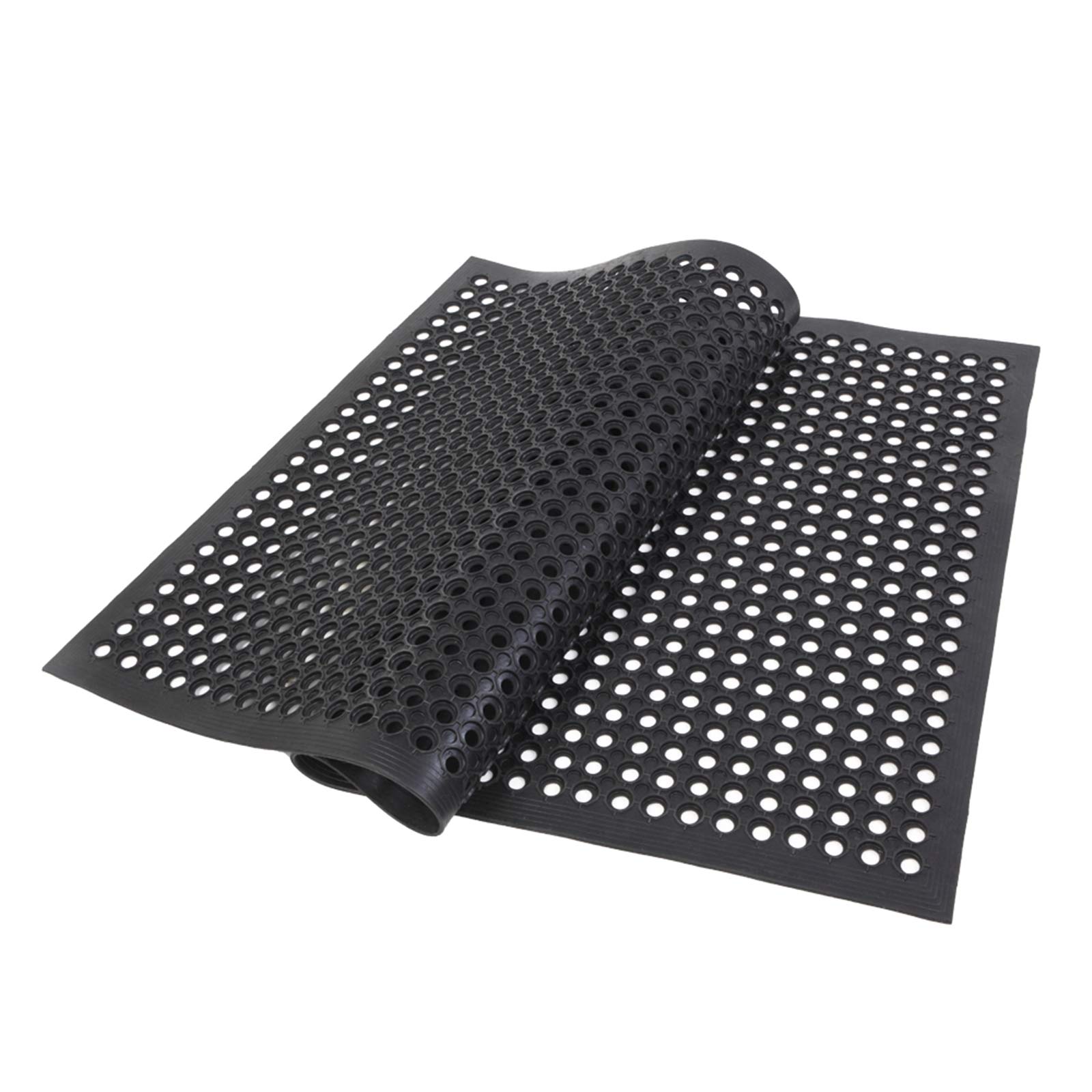 BUYTER Bar Kitchen Industrial Multi-Functional Anti-Fatigue Drainage Rubber Non-Slip Hexagonal Mat 150 * 90cm