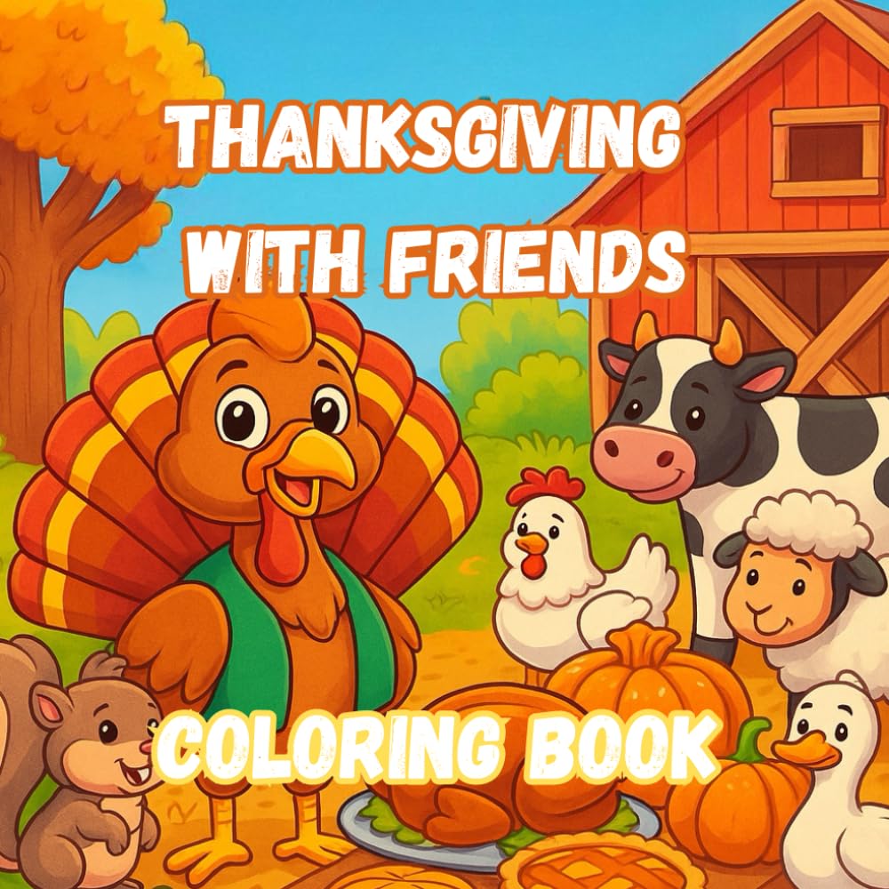 Thanksgiving With Friends: Coloring Book