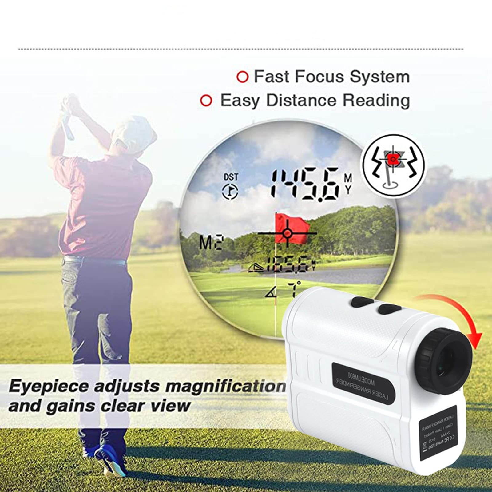 600M telémetro de Golf telémetro de Velocidad telémetro monocular Digital m/Yarda, Utilizado para la medición de ingeniería