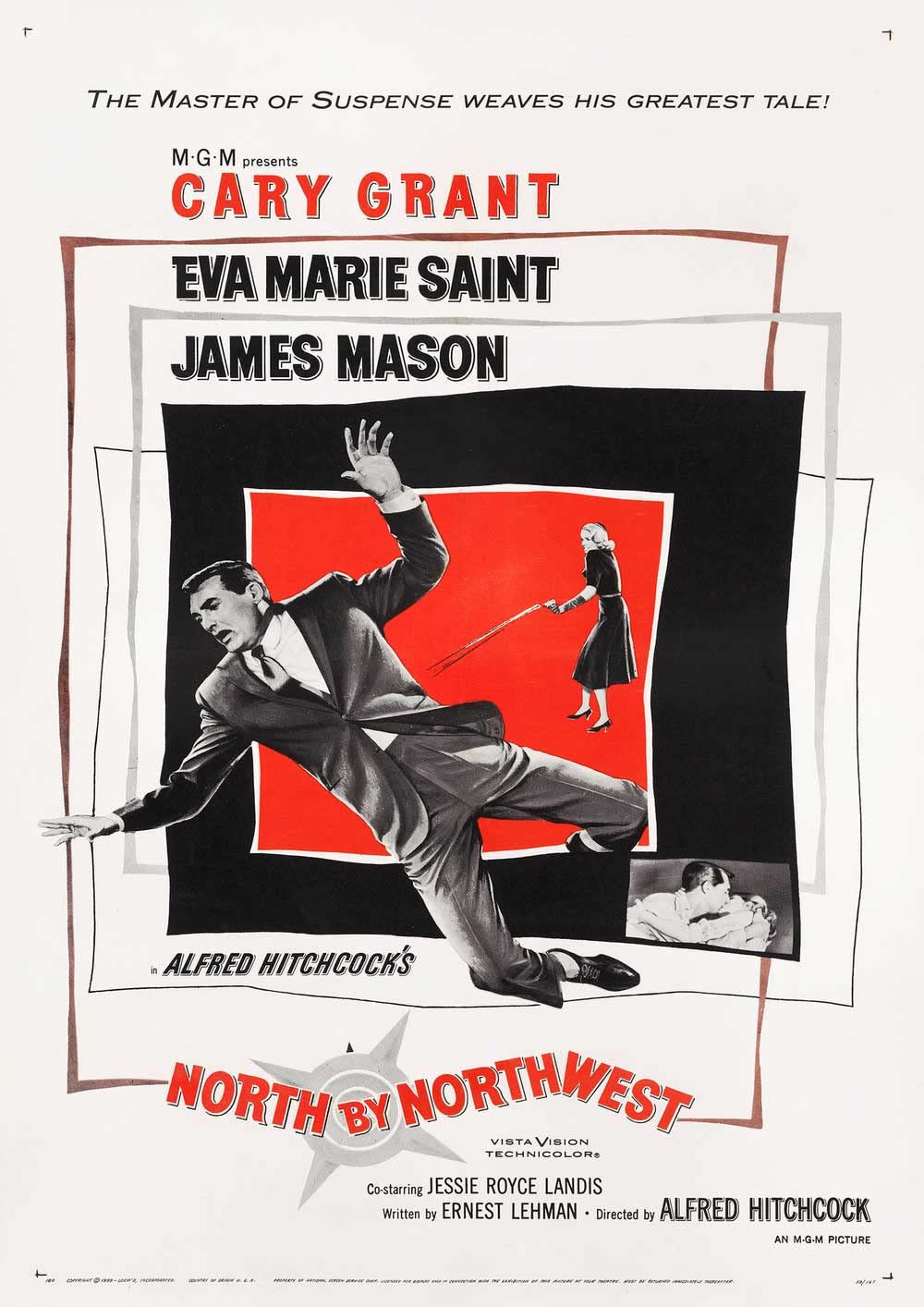 Omg Printing Alfred Hitchcock North By Northwest Cary Grant #1 Poster/Print/Picture Satin Photo Paper - A3-297Mm X 420Mm