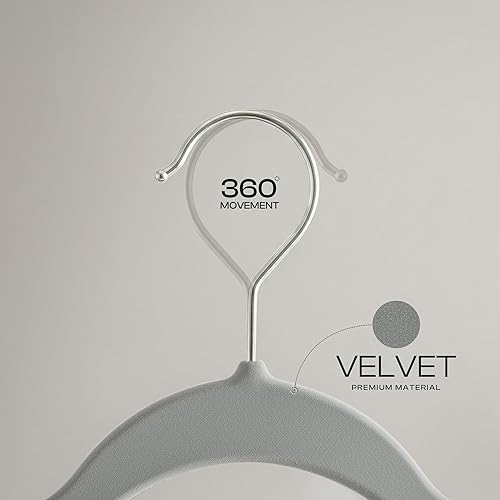 Vista 60 de Utopia Home - Perchas de terciopelo prémium, paquete de 30, traje negro antideslizante con gancho giratorio de 360 grados resistente