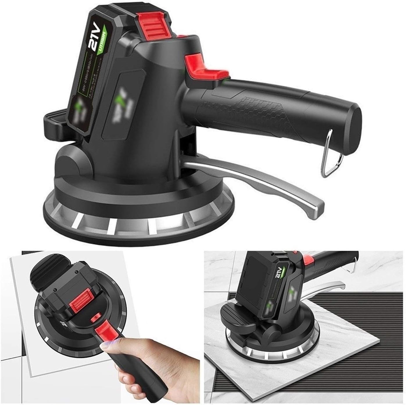 21v Tile Tiler Tiling Machine, Intelligent Vibrating Machine Rechargeable Tile Tile Machine - Laying Aid for Tiles (Size : 2X Lithium Battery) (1x lithium battery)