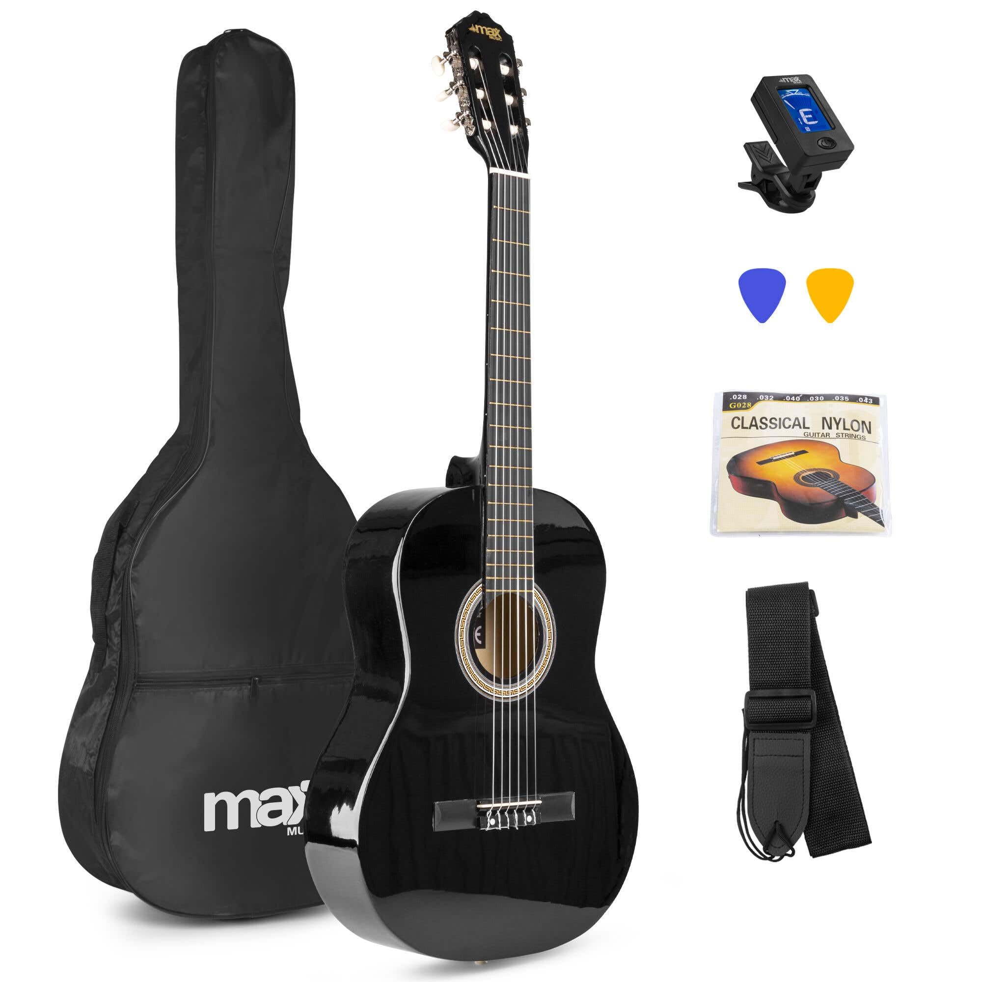 Max SoloArt Classical Acoustic Guitar Starter Kit - Full Size Beginner Guitars Bundle for Students & Adults with Accessories and 6-Month Lessons