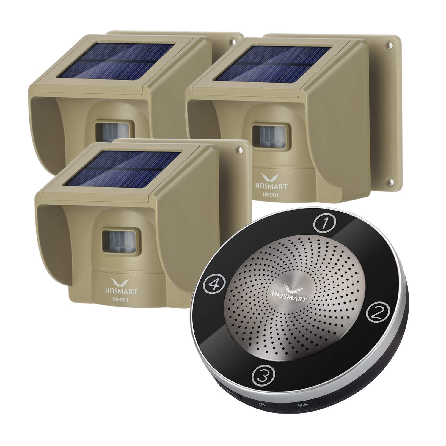 Buy Hosmart 1/2 Mile Rechargable Solar Driveway Alarm Wireless Sensor System Driveway Sensor