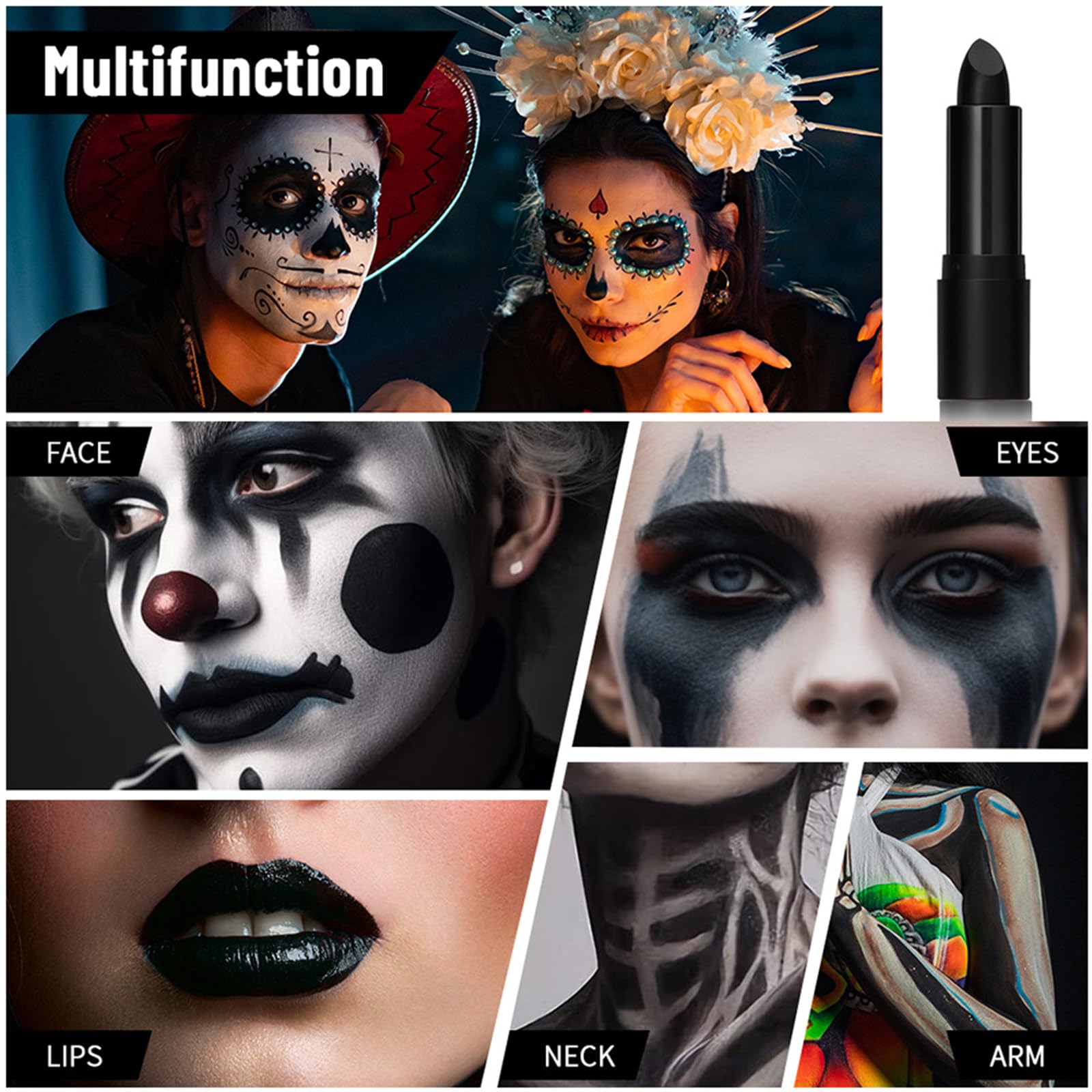 Eye Black Stick,Stick per Pittura Occhi Neri,Occhio nero Stick Face Paint Stick,Nero Stick per lo Sport,Cosplay Face Paint Stick,Eye Black Stick per Viso,Face Painting Stick Trucco Eye Stick