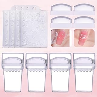Sponsored Ad - Makartt 12pcs Nail Stamper Kit inclod 4pcs Nail Art Stamper 4pcs Silicone Nail Stamper Head and 4pcs Nail S...