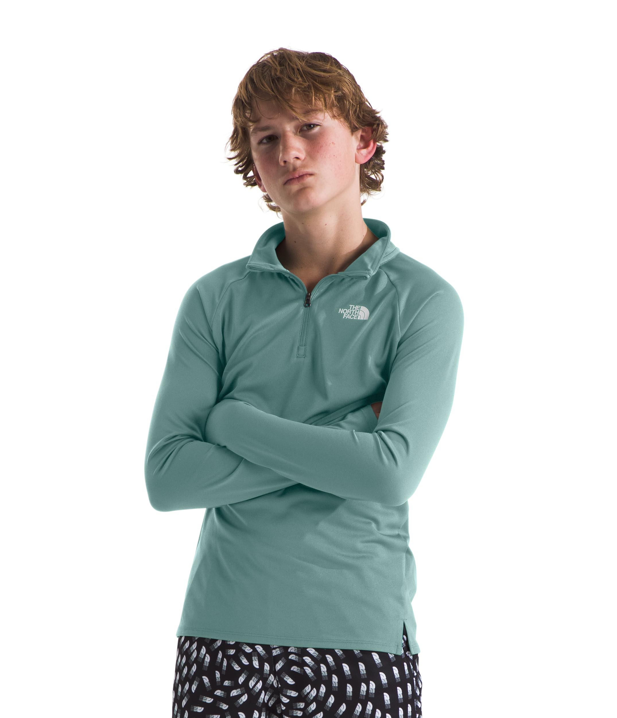 The North Face Kids Teen Never Stop 1/4 Zip Sweatshirt, Muted Pine, 12 Years