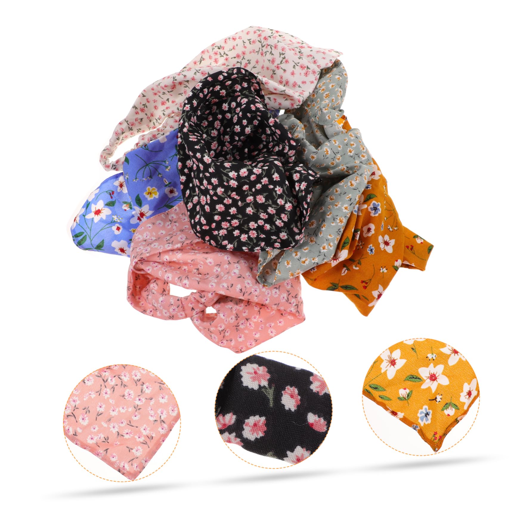 FRCOLOR 30 Pz Foulard Floreale Con Fascia Elastica Foulard Da Stoffa Floreale Sottile 6 Pezzi Sciarpa Floreale Truccare La Fascia Fasce Da Fascia Per Trucco Tessuto