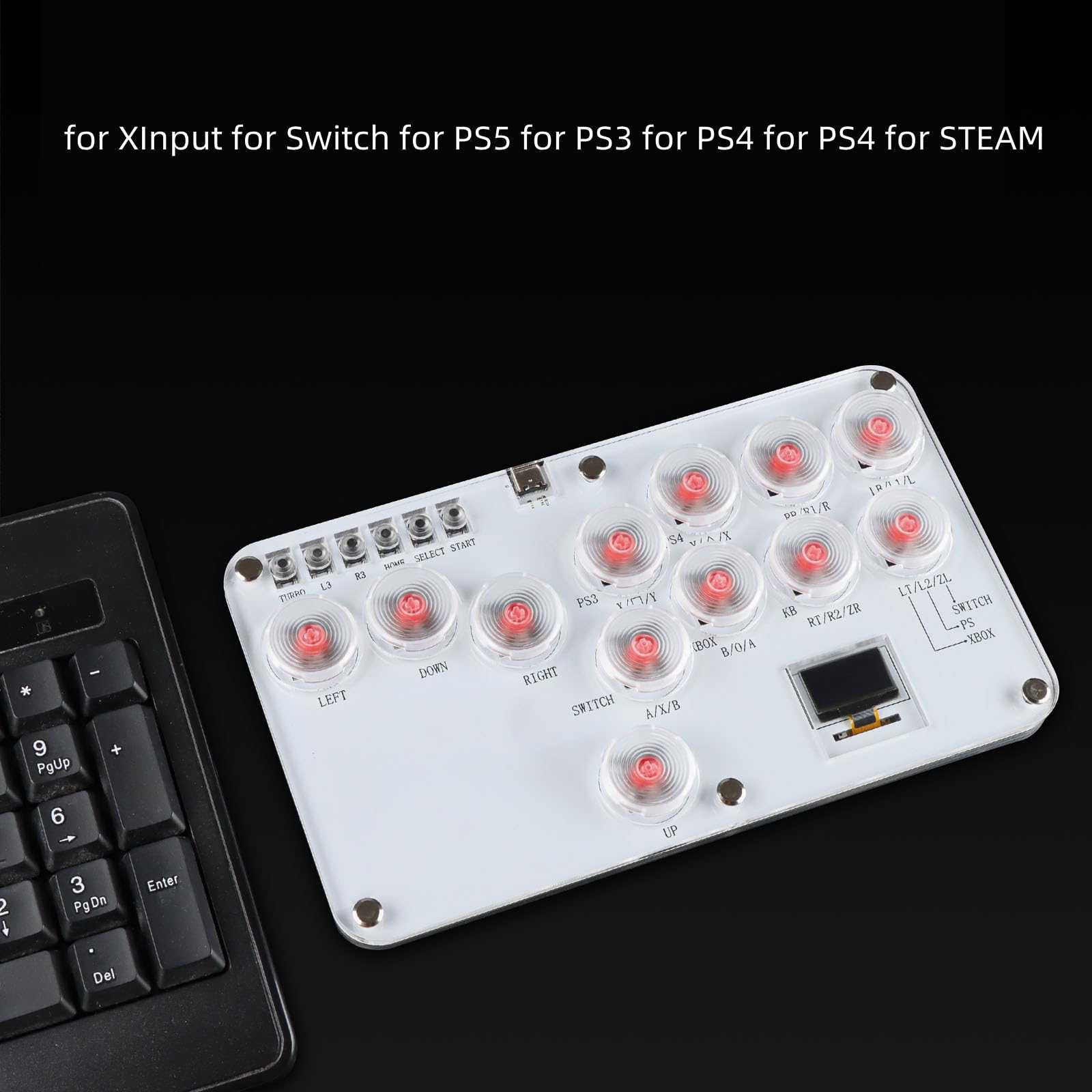 Genérico Arcade Stick Juego Arcade Balancín de Lucha Teclado para XInput para Switch para PS5 para PS3 para PS4 para Steam