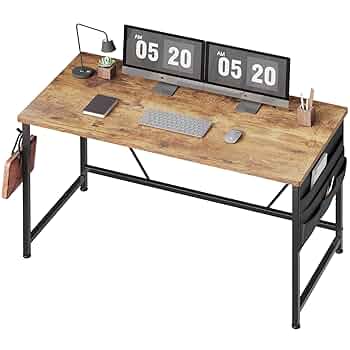 ラック付デスク 机 パソコン机 ワークデスク 勉強机 120cm×55cm Amazon | KKL ゲーミングデスク パソコンデスク 収納袋付き 幅