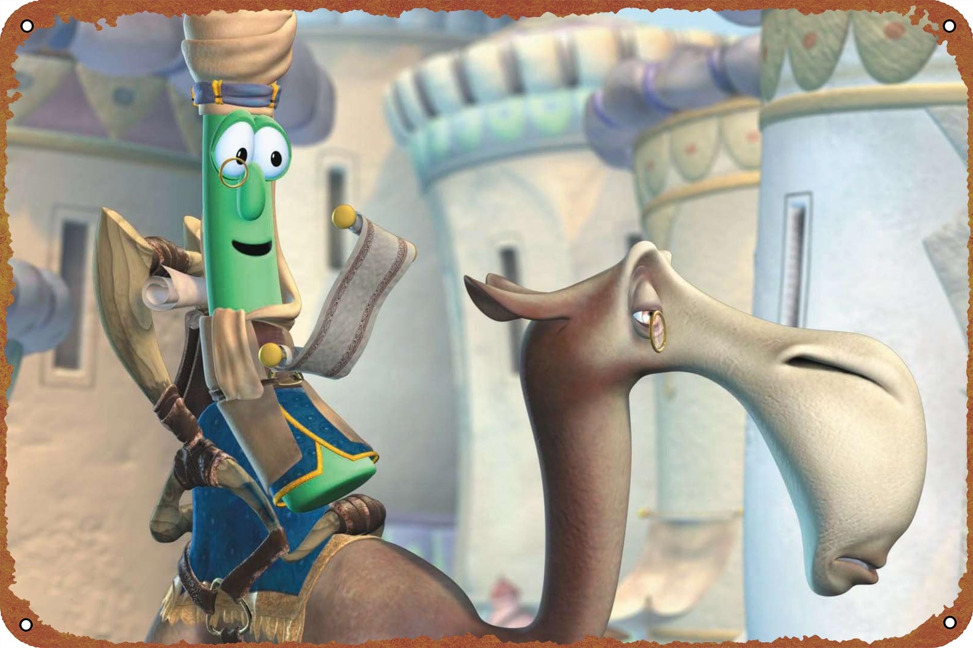 ZTLLFV Jonah: A VeggieTales Movie Tin logo retro poster restaurant wall decoration home door garden store bar coffee shop club logo gift 12 X 8 inches