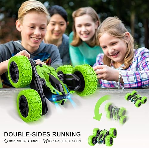 Miniatura 3 de Coche de control remoto - Coches RC para edades de 5 a 7 años, autos de acrobacias RC 4WD, autos RC para niños de 8 a 13 años, juguetes giratorios