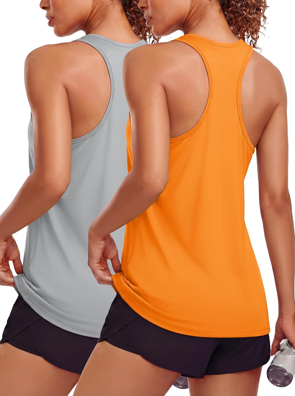 MAGCOMSEN Women's Workout Tank Tops 2 Pack Racerback Tank Quick Dry Athletic Yoga Running Top SPF 80+ Sleeveless Shirt
