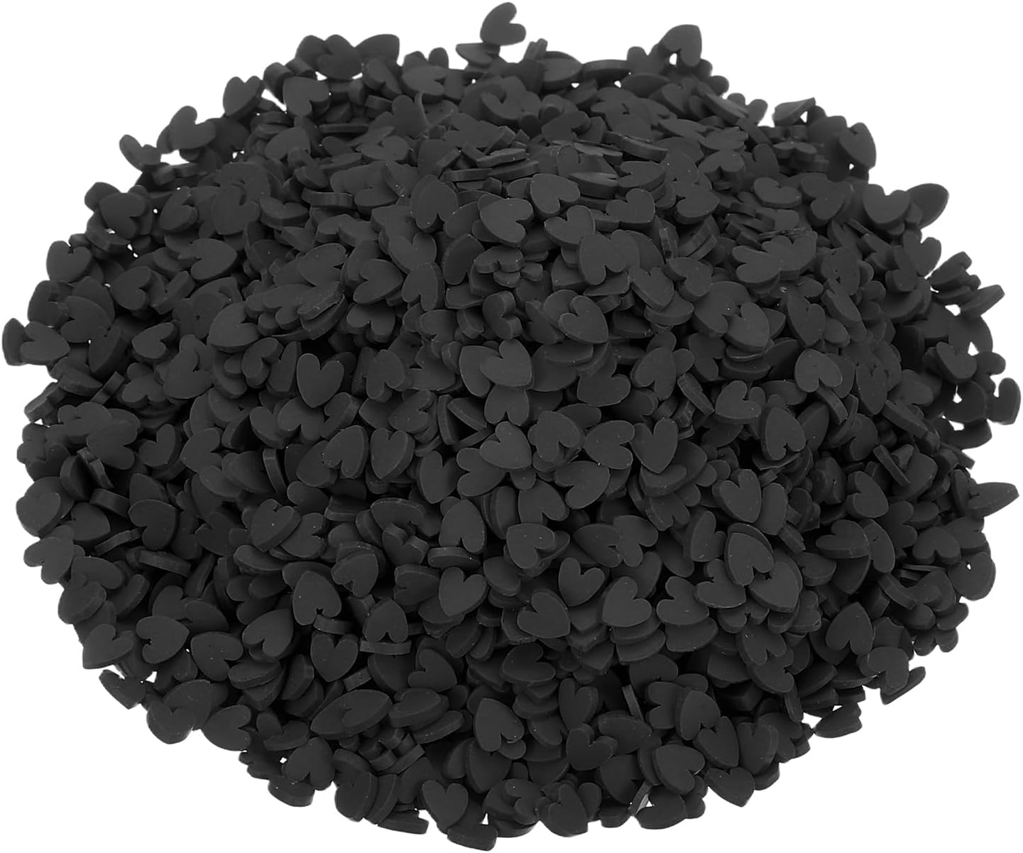 MECCANIXITY Fake Sprinkles, 100G Love Heart Resin Fake Candy Sugar Faux Sprinkles Polymer Clay Slices for Nail Art DIY Crafts Cake Dessert Phone Case Shaker Card Filler, Black