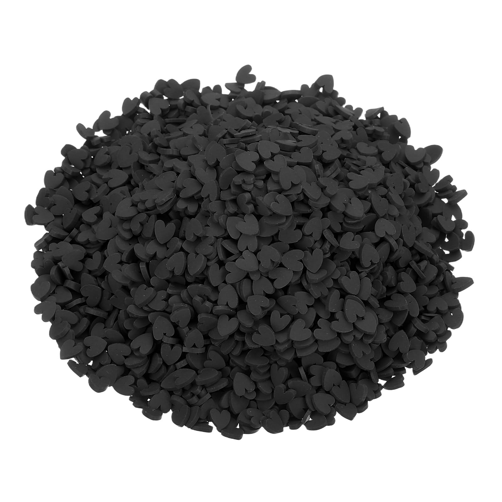 MECCANIXITY Fake Sprinkles, 100G Love Heart Resin Fake Candy Sugar Faux Sprinkles Polymer Clay Slices for Nail Art DIY Crafts Cake Dessert Phone Case Shaker Card Filler, Black