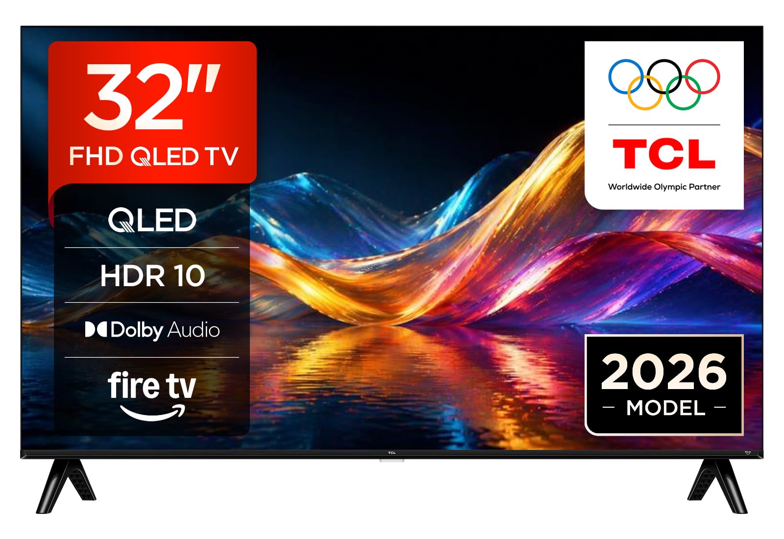 TCL 32V5D – Smart TV QLED Full HD HDR da 32" con Fire TV | Direct LED, Apple AirPlay 2, Press & Ask Alexa, Metallic Bezel-Less Design