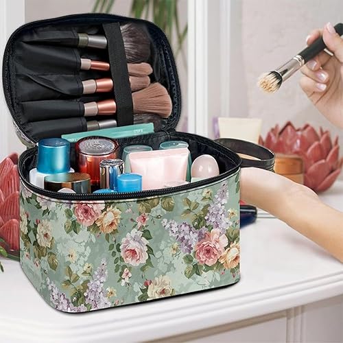 Vista 115 de doginthehole Bolsa de maquillaje, bolsa de cosméticos de viaje, bolsa de aseo portátil grande, organizador de accesorios para mujeres y niñas