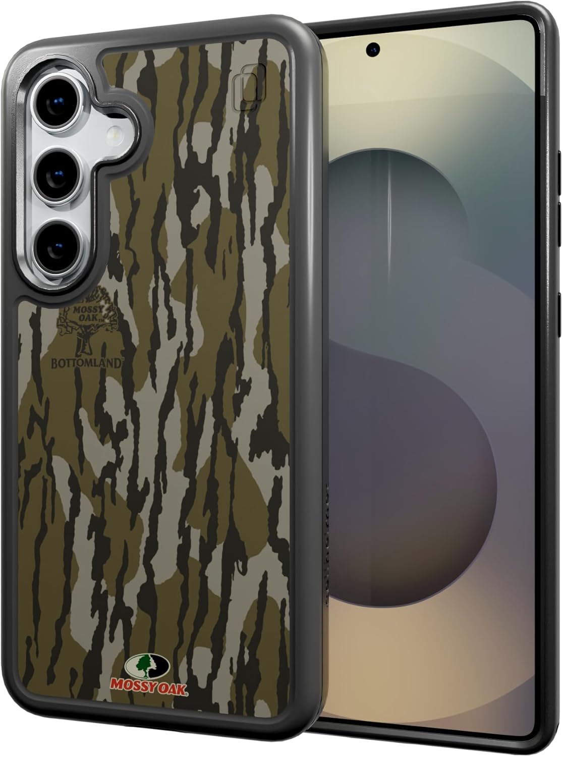 cellhelmet Fortitude Case for Galaxy S25 Ultra | Qi2 Compatible | Dual Protection | Drop Test Certified | Shockproof Durable Galaxy S25 Ultra Mossy Oak Case | Bottomland Camo in Onyx Black