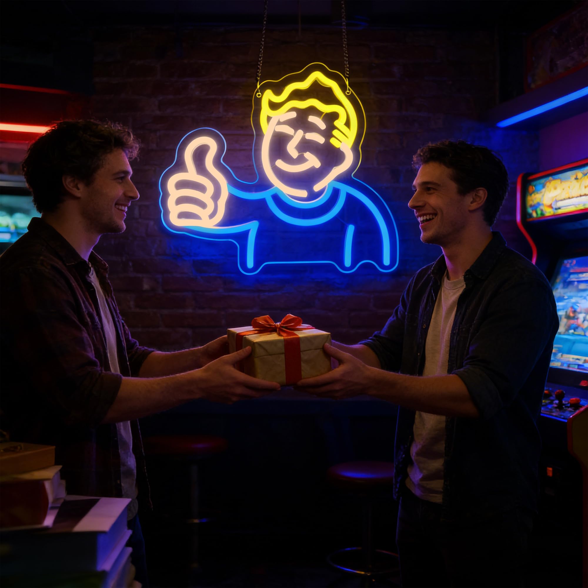 Insegna al neon per decorazione da parete, luce al neon per uomo, grotta, videogiochi, luce a LED, per camera da letto, dormitorio, bar, feste, caffè, decorazione regalo di compleanno per giocatori