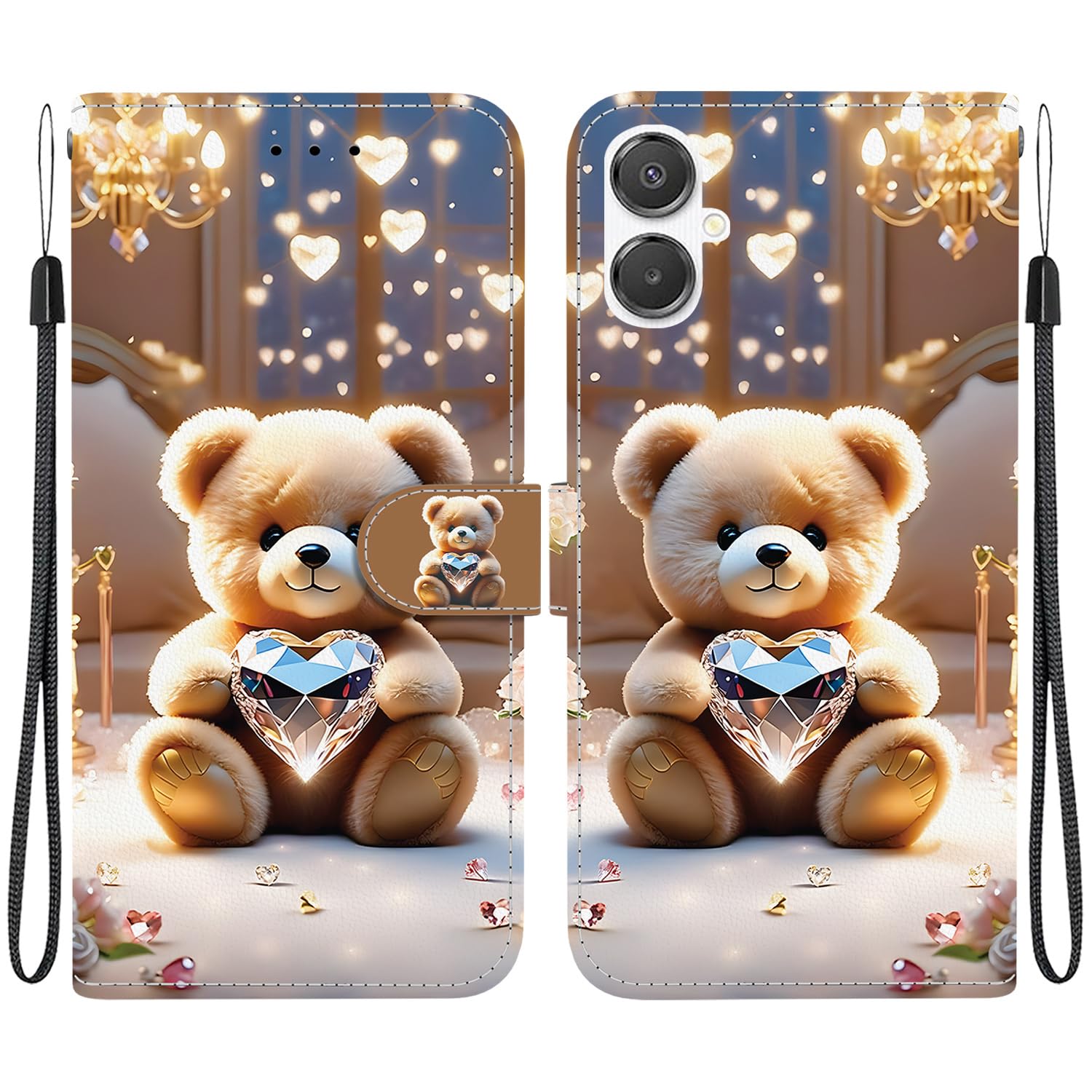 Samsung Galaxy A25 5G 向けの ケース 手帳型 可愛い ぎやらくしーa25 用の 携帯カバー スマホケース 耐衝撃 ポケット付き スタンド機能 カード収納 薄型 SC-53F SCG33 用の ソフトケース 癒される 猫 フラワー 学生 人気 絵柄 合皮レザー マグネット式 ギャラクシー a25 用の 財布 ブックカバー くま