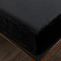 Vista 72 de Flannel Fitted Sheet Twin Size,Velvet Fitted Sheet Plush Shaggy Ultra Soft Fuzzy Sheet with 15''Deep Pocket,Dark Gray,1 Pack(Not Include Pillowcases)