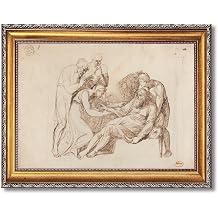 Classical Figure Study Gold Framed Wall Art, Vintage Sketch Canvas Print