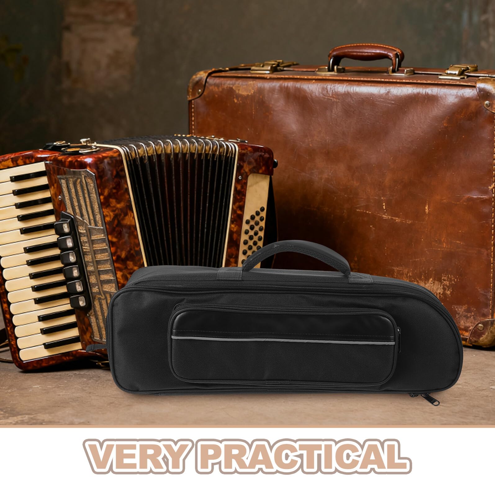 Abaodam Borsa Tracolla Imbottita per Sassofono Baritono e Cornetta Custodia da Viaggio per Strumenti Musicali con Tasca per Accessori e Cerniera Facile