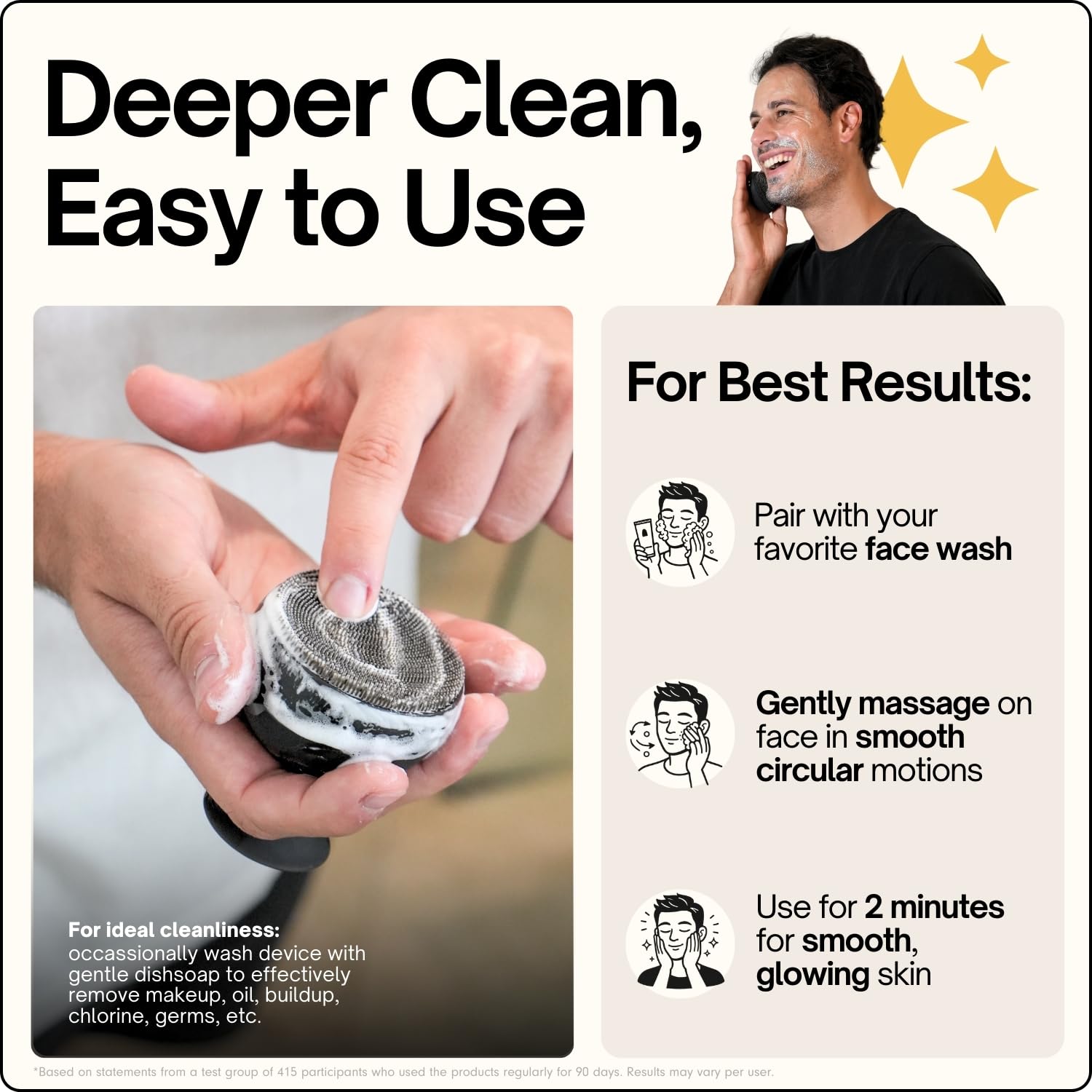 Sxnse Palm Silicone Face Scrubber – Cepillo eléctrico compacto de limpieza facial para acné, poros y maquillaje – Exfoliador facial impermeable con 3 velocidades – Herramienta recargable para el
