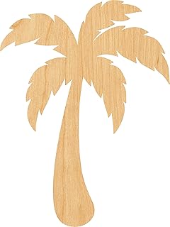 Palm Tree Laser Cut Out Wood Shape Craft Supply - 4 Inch