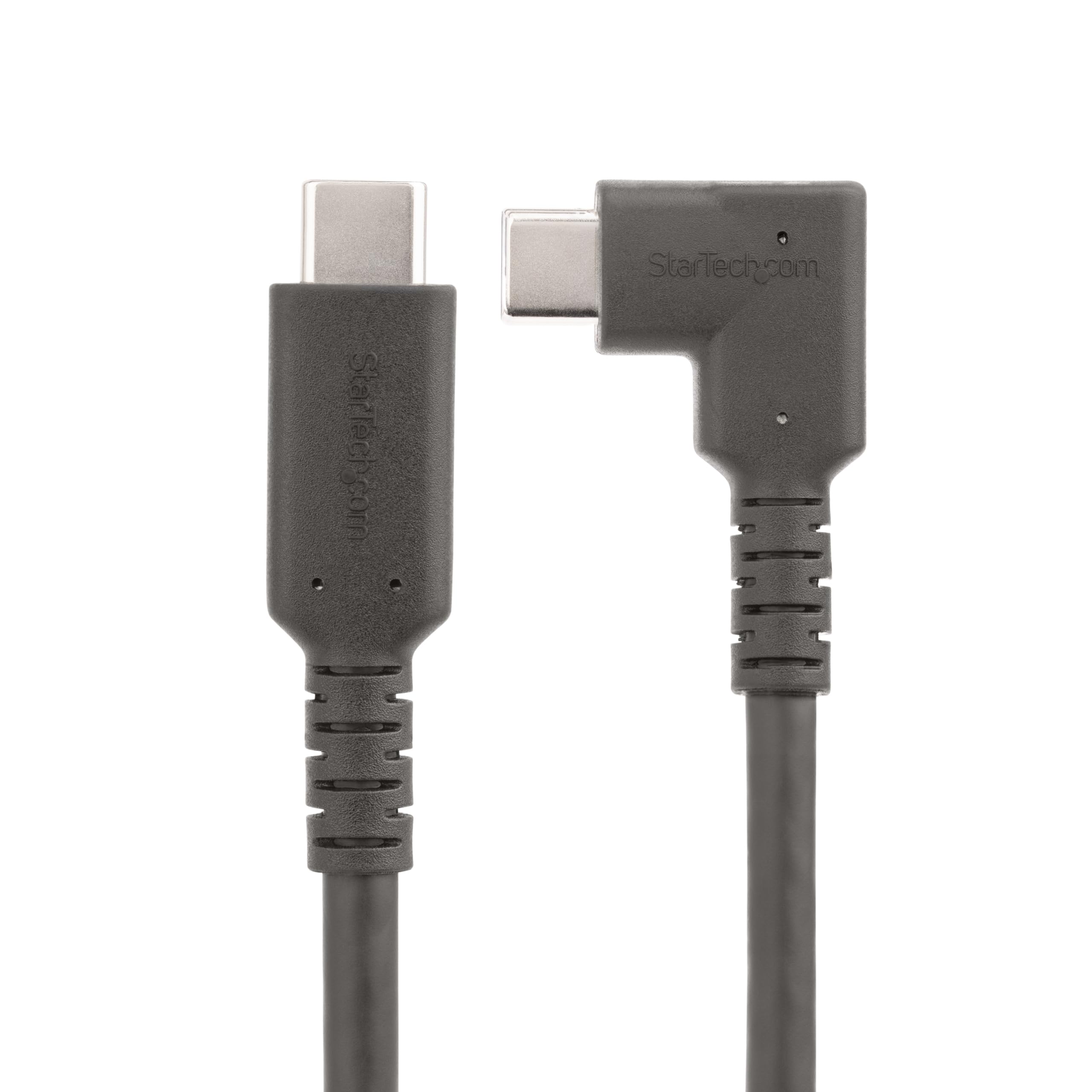 StarTech 2m USB-C Kabel, Rechtwinklig, 5Gbps, 100W PD, 4K 60Hz, Schwarz | DP Alt-Modus, Thunderbolt-kompatibel, Aramidfaser verstärkt, E-Marker, für Dockingstation, robust