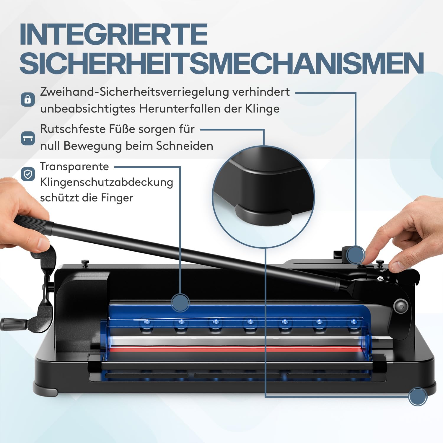 ACROPAQ Stapelschneider A4 - Für 400 Blatt, Hochleistungspapierschneider mit Schneidlineal für Präzisen Schnitt - Hebelschneider, Papierschneider A4