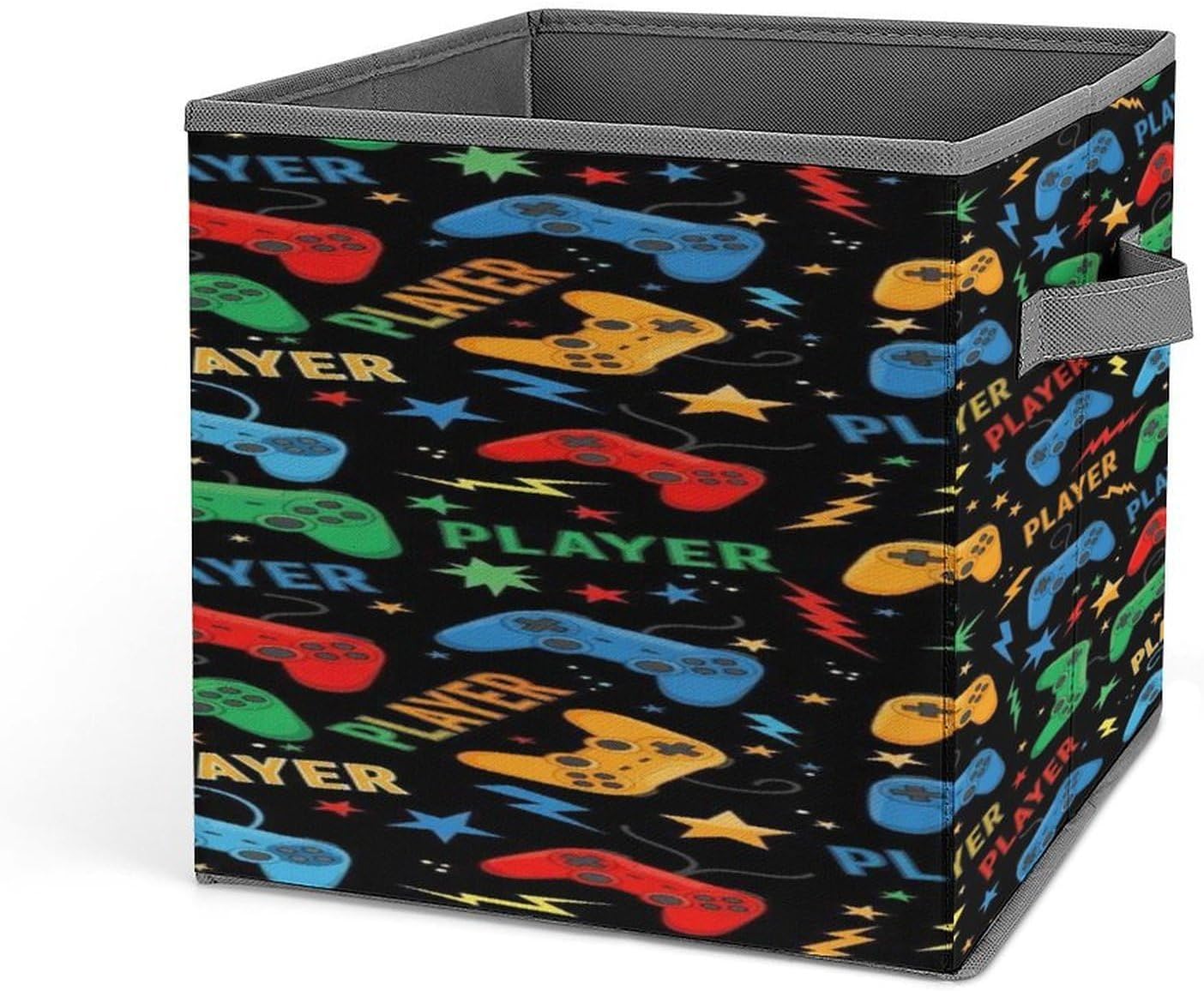 Play Video Game Cloth Storage Basket Closet Cube Bins