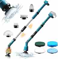 Spazzola Elettrica Lavasciuga Per Makita 18V - 8 Testine, Asta Estensibile Fino A 125cm, 2 Velocità - Foto 4