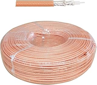 Cable coaxial RG142 50-3 con Doble blindaje y Revestimiento de FEP, de Baja pérdida de 50 ohmios(RG142 Brown,10M)