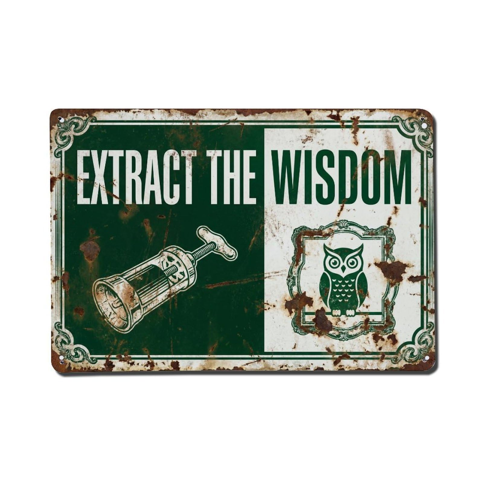 Extract The Wisdom Insight Retro Motivational Slogans Vintage Metal Tin Sign Wall Decor for Cafe, Club, Garden Metal Poster 8x12Inch