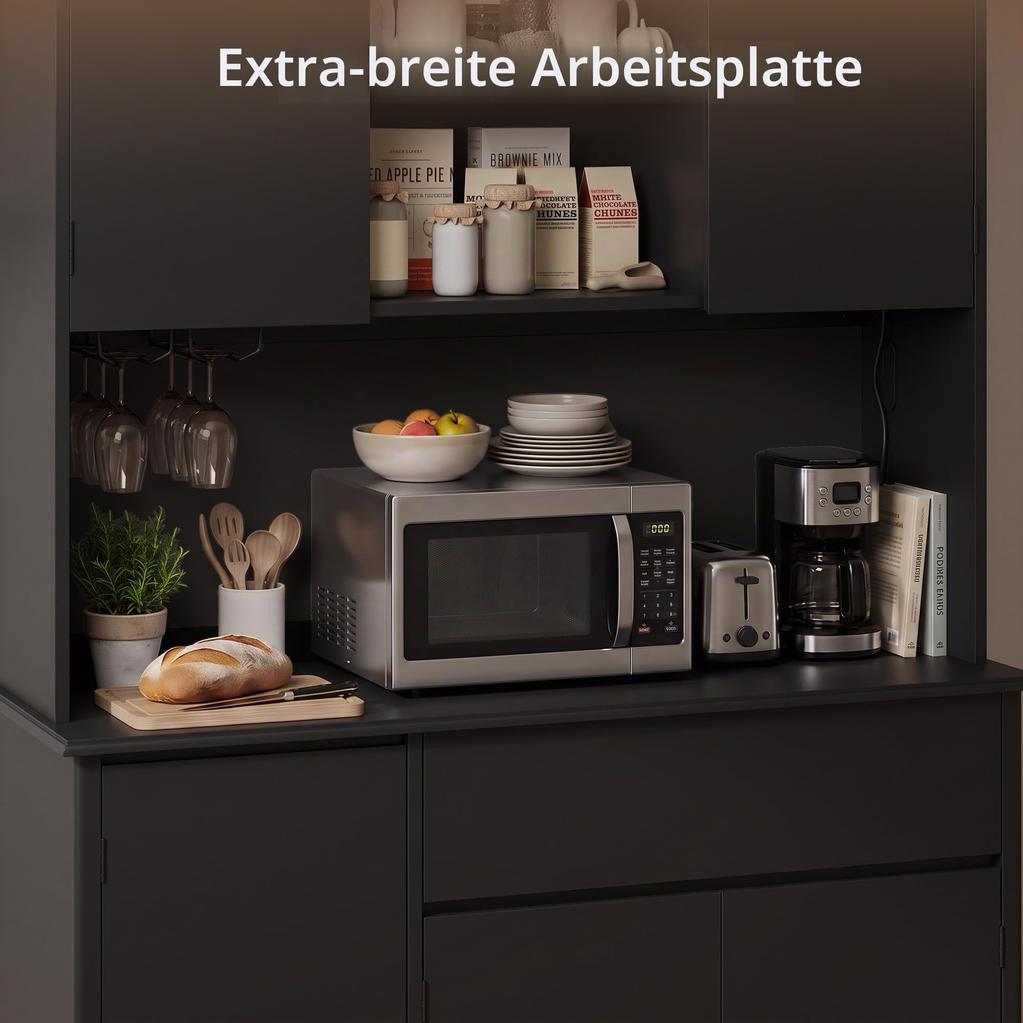 Xbro Küchenschrank,Buffetschrank mit Stauraum,100 x 40 x 172 cm