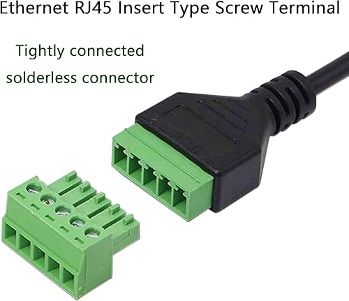 Miniatura 4 de XMSJSIY RJ45 8P8C hembra a adaptador de terminal de tornillo de 8 pines, extensor Ethernet Cat567, extensión de señal de red CCTV DVR