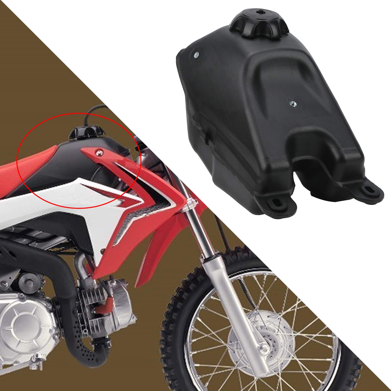 Tanque de combustible para motocicleta, tanque de combustible de gasolina para motocicleta con tapa, accesorio de repuesto apto para CRF110 2013‑2014