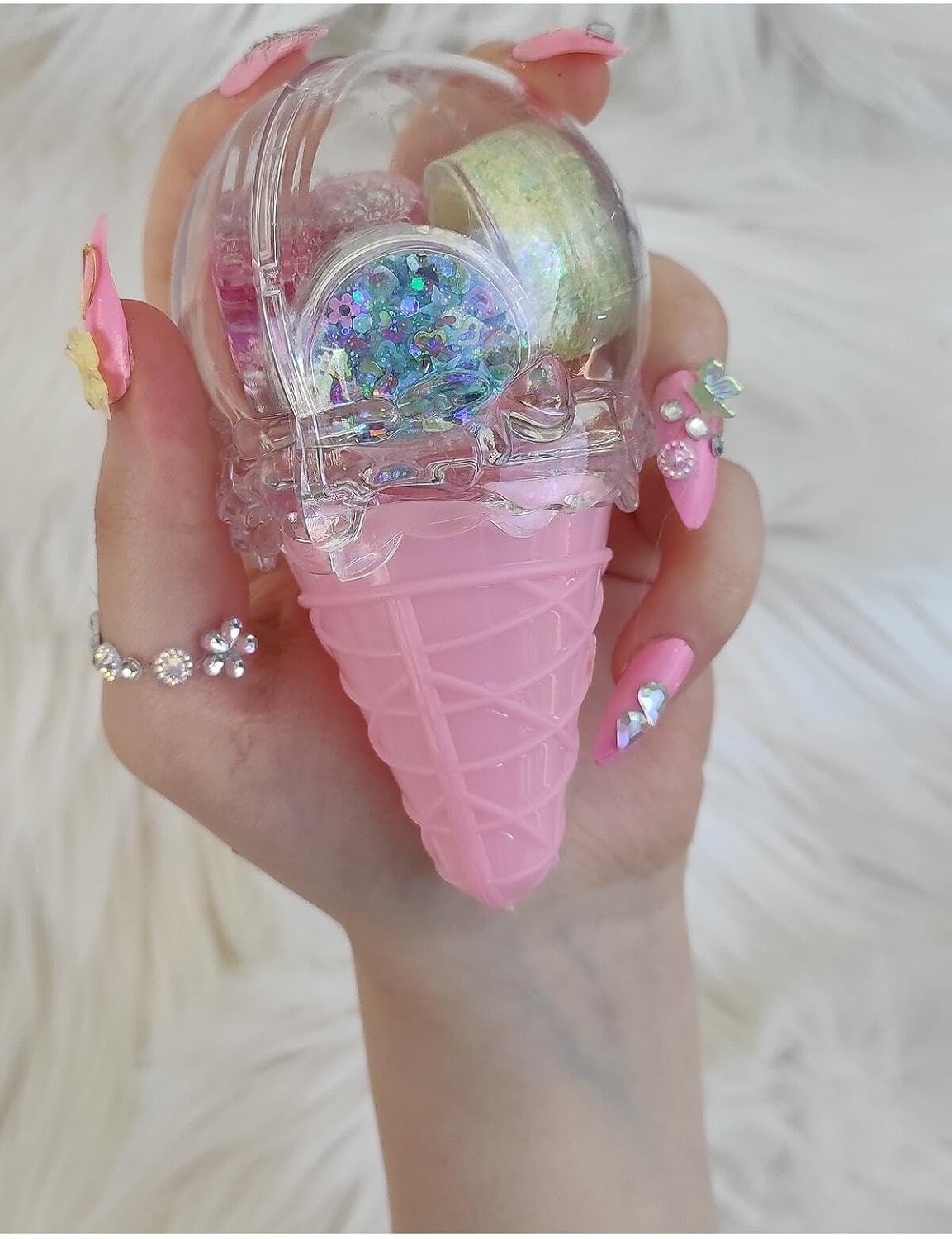 Glitter Far Simli Muhteşem 4 Lü Set-Ice Cream Set Parlak Glitter, serashinegozfarı64