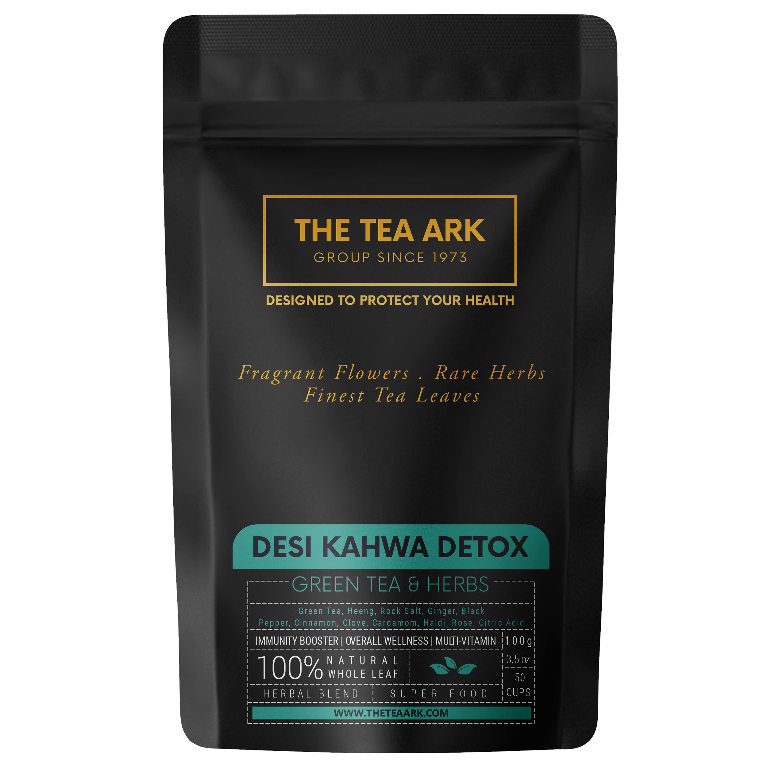 The Tea Ark Desi Kahwa Green Tea (100G) Pouch Pack | Herbal Tea With Ginger, Clove, Cardamom, Haldi, Rock Salt | Overall Wellness For Men & Women (50 Servings) (Desi Kahwa Green Tea), 50 Gram (B0B58R5GSS) Amazon Price History, Amazon Price Tracker
