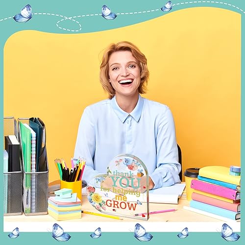 Miniatura 6 de Maitys Regalos de agradecimiento para profesores, recuerdo acrílico de corazón y pisapapeles para profesores de jardín de infantes de parte de