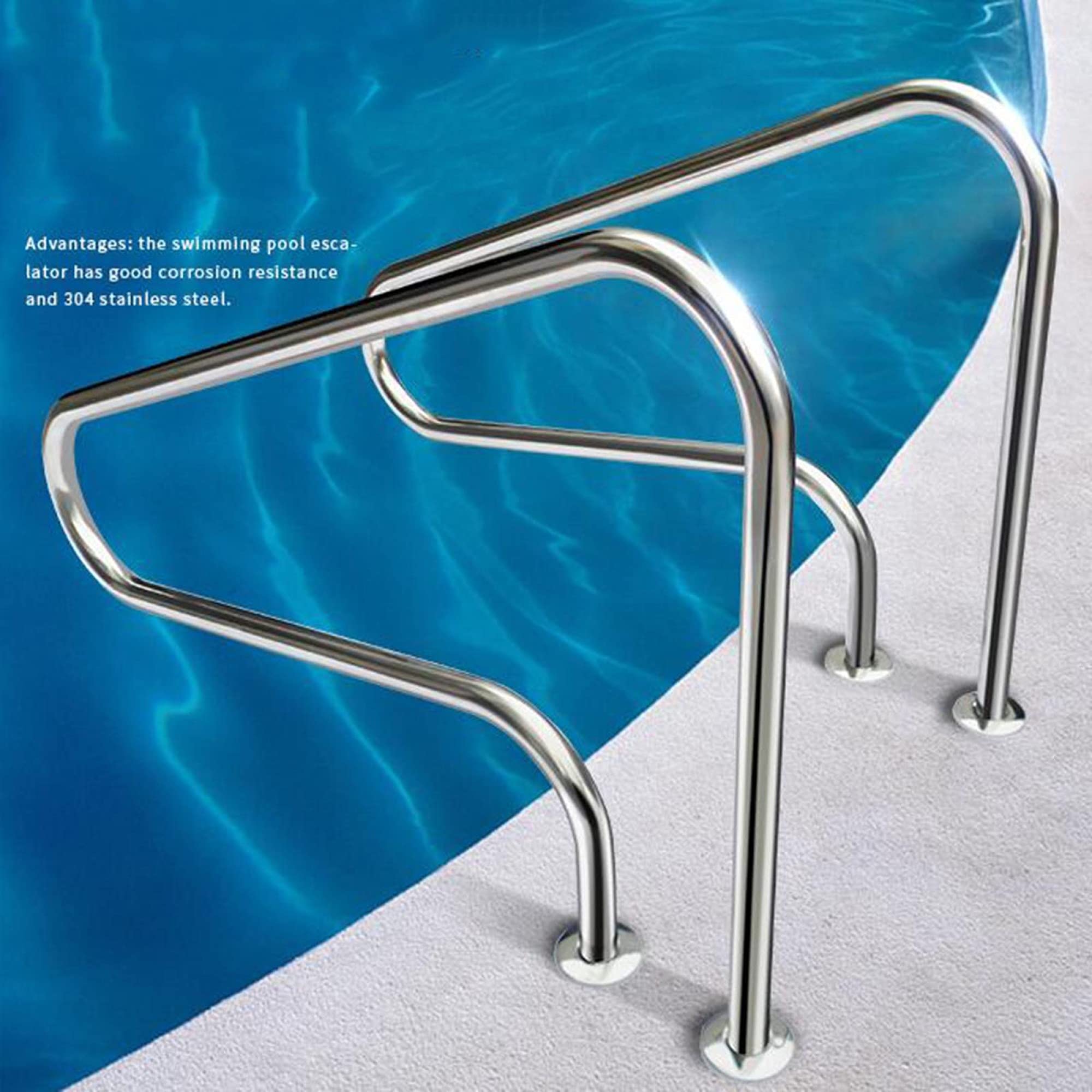 KLZUOPT Barandilla de Seguridad para Piscinas. Barandillas de Acero Inoxidable para Mayor Seguridad, para Uso Interior y Exterior en Piscinas, Aguas Termales y Parques acuáticos.