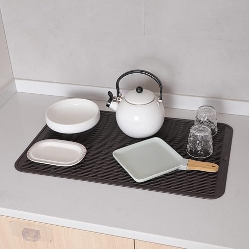 Miniatura 577 de Tapete de silicona para secado de platos para múltiples usos, fácil de limpiar, ecológico, resistente al calor, tapete de silicona para encimera