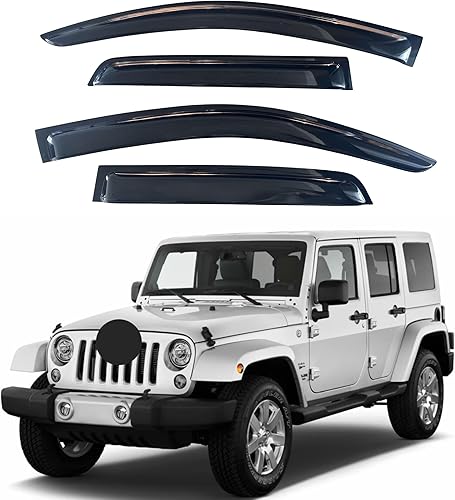 Miniatura 81 de IG - Visera para ventana de automóvil, protector contra la lluvia, el sol y el viento, con cinta adhesiva, deflector extraduradero para ventana