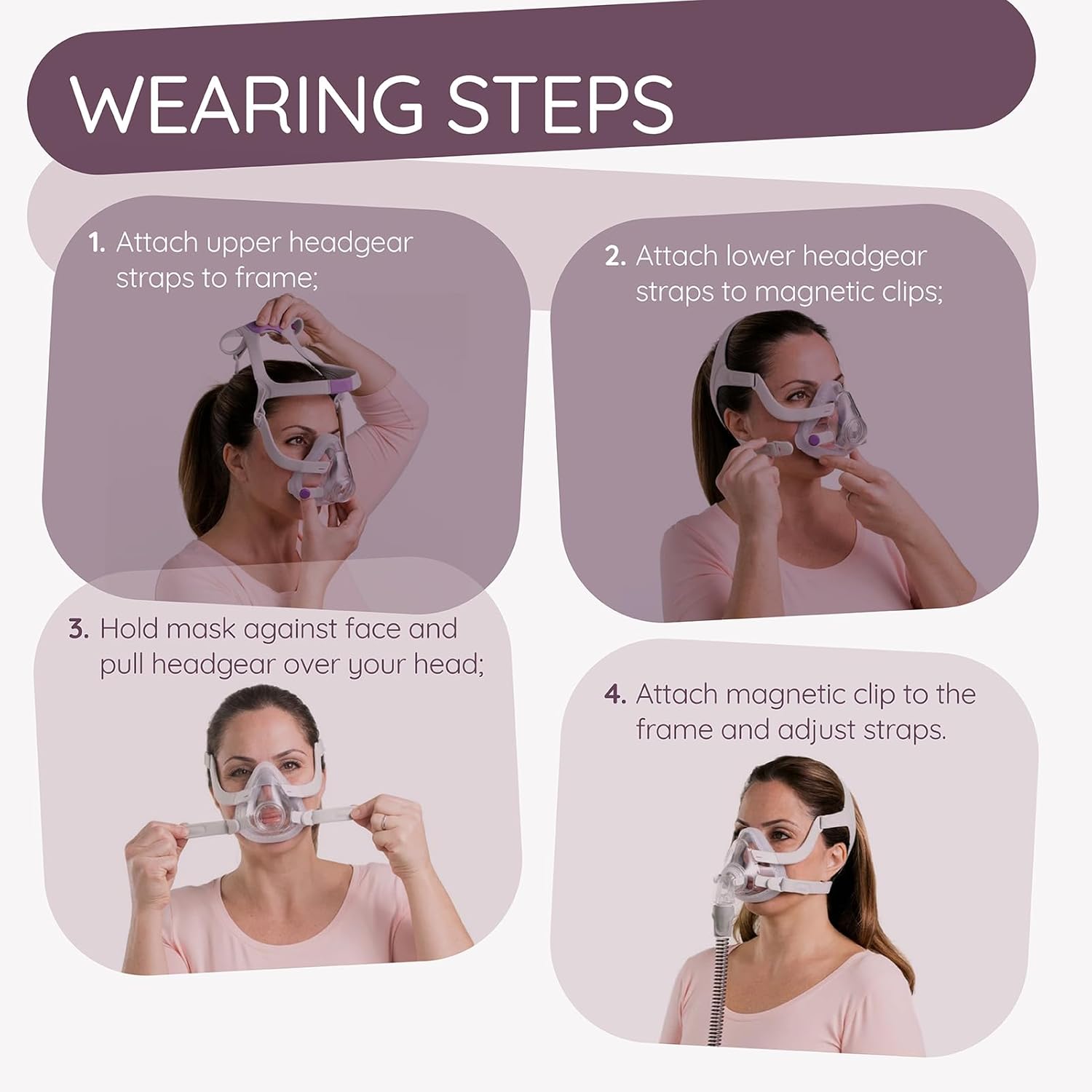 N20 Replacement CPAP Headgear Compatible with ResMed AirFit N20 / AirTouch N20 Nasal Mask -Adjustable Headgear C Pap Accessories Headstrap Part for Airfit N20 - Large (2 Magnetic Clips) - Image 8