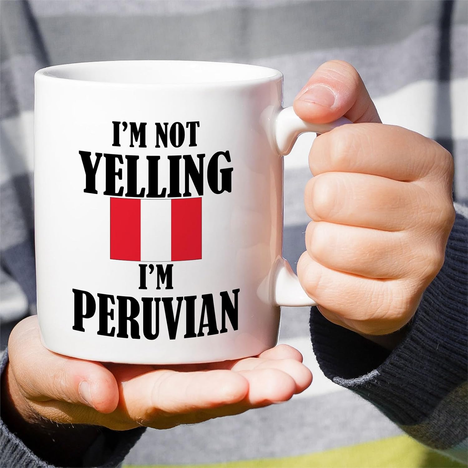 Retreez Funny Peruvian Mug - I'm Not Yelling I'm Peruvian 11 Oz Ceramic Coffee Mugs - Funny, Sarcasm, Sarcastic, Inspirational Peru birthday gifts for Peruvian friends, coworker, men women dad mom bro - Image 4