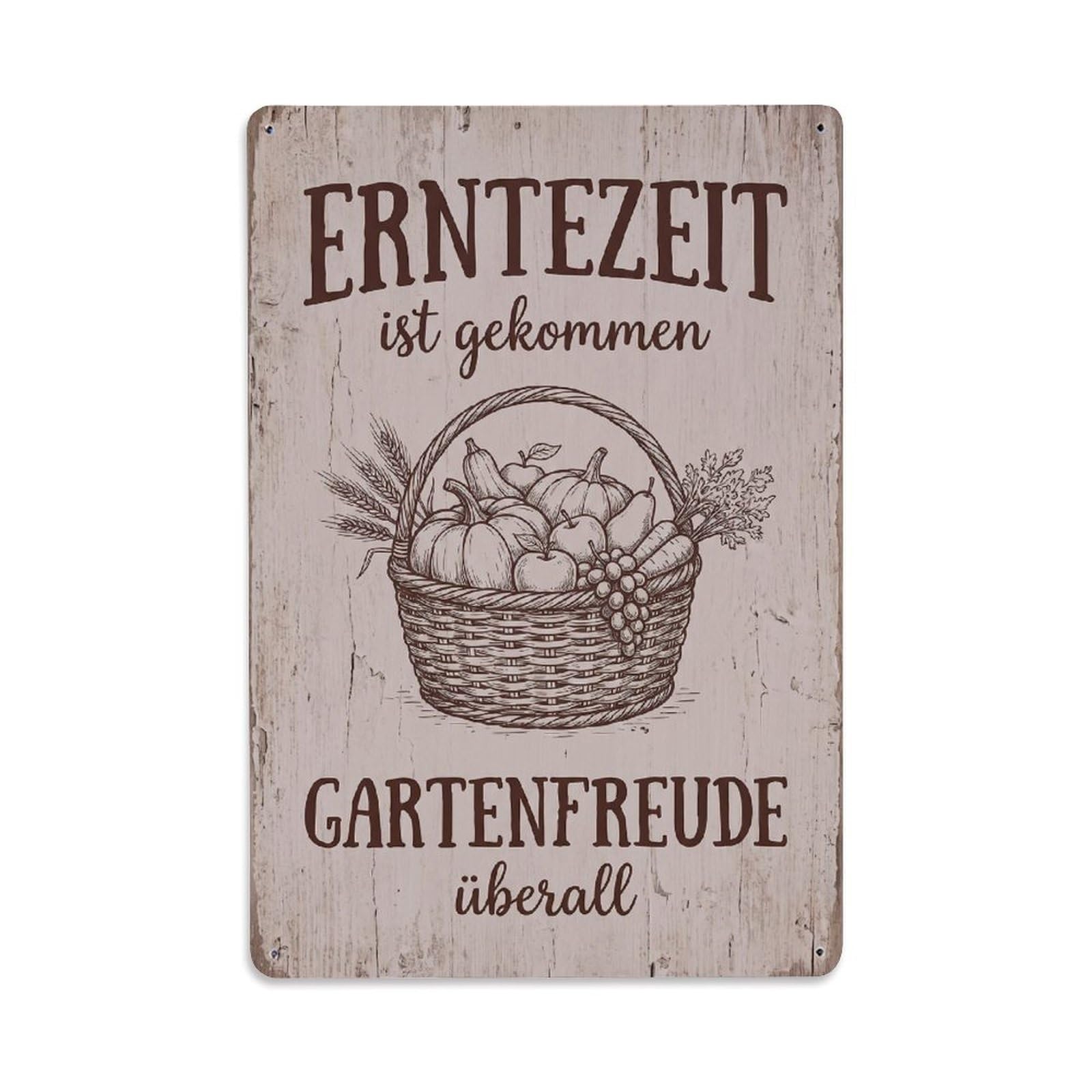 Vintage Funny Garden Harvest Time Rustic Gate Balcony Metal Tin Sign Plaque Wall Decor for Cafe, Club Bar, Office, Garden Metal Poster 8x12Inch