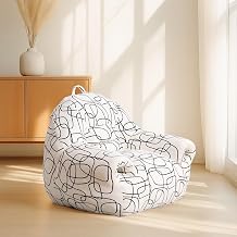 Joysoul Giant Bean Bag Chair for Adults - Supportive & Spacious Lounger, Trendy Black-White Design with Ultra-Soft Fabric, Perfect for Bedrooms/Living Rooms/Gaming Rooms