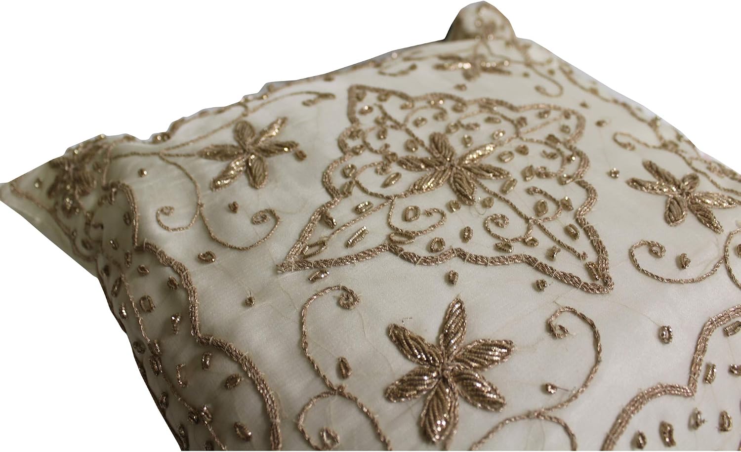 A21 Off White Square Shape Thread Pattern Fabric Couch Sofa Cushion Aws646