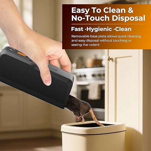 Miniatura 6 de X-PEST Trampa electrónica para ratas, paquete de 1  Trampa eléctrica para ratas grandes para uso en interiores, trampa reutilizable para roedores,
